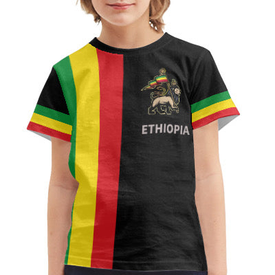 Kids t-shirt Ethiopian Flag  3d Printed  Boys  and Girls